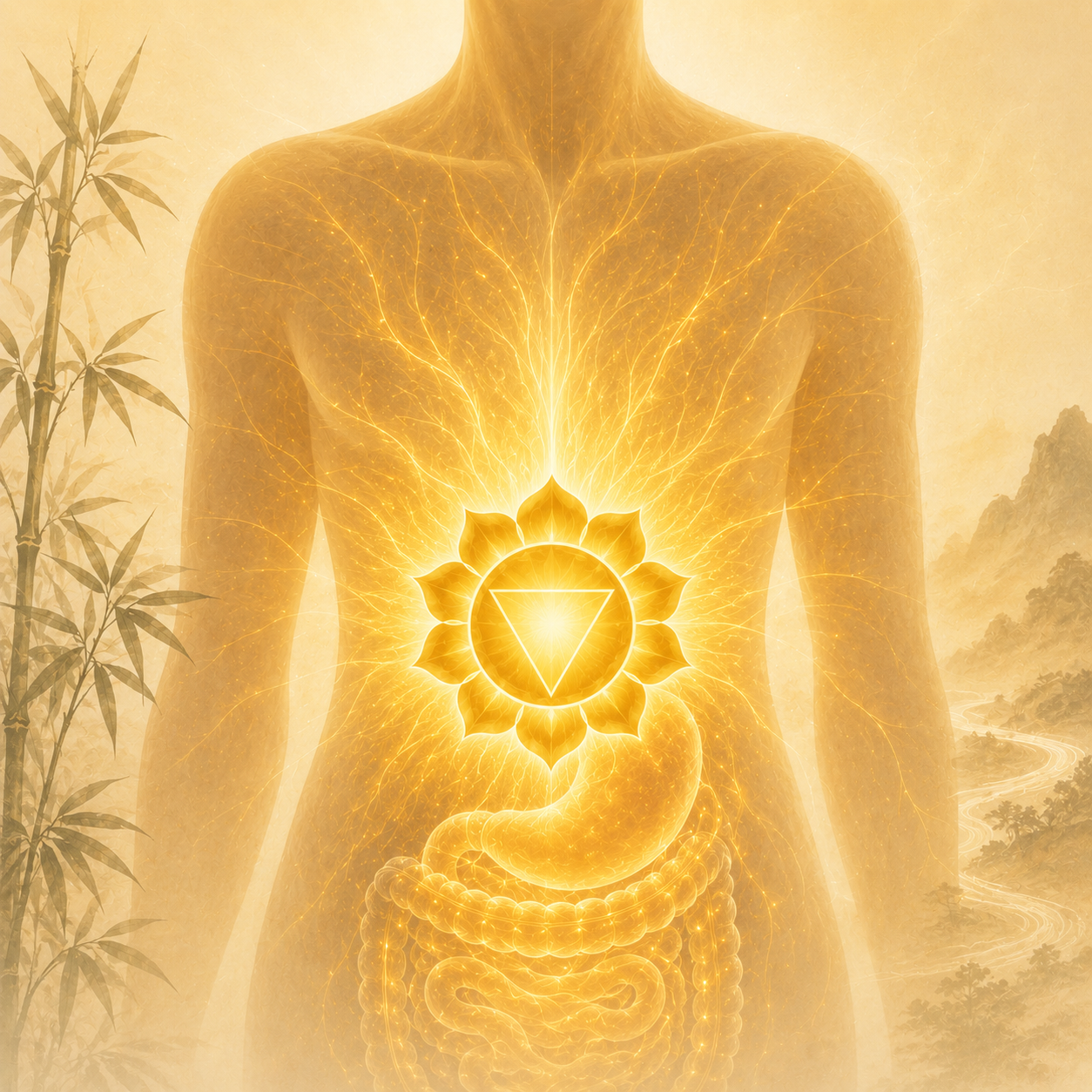 Stomach and solar plexus illustration